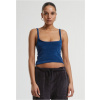 Ladies Short Velvet Top - powderblue S