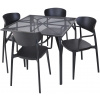 ROJAPLAST Set záhradného nábytku ZWMT-90 záhradný stôl 1 + 4 záhradné stoličky MARE ARMCHAIR