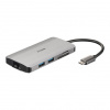 D-Link DUB-M810 dokovacia stanica a replikátor portov Kábel USB 3.2 Gen 1 (3.1 Gen 1) Type-C Strieborná (DUB-M810)
