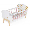 Drevená postieľka pre bábiku Candy Chic Doll's Bed Janod s vankúšikom a perinkou pre 42 cm bábiku J05889