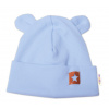 Baby Nellys Rebrovaná dvojvrstvová čiapka s uškami TEDDY - sv. modrá, veľ. 68/74 Baby Nellys