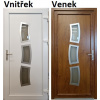 Soft Vchodové plastové dveře 100 INOX Zlatý dub / Biela 100x210 cm, pravé