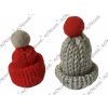 Pletená čiapka pre škriatka 4 cm - červená