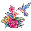 Drevené puzzle Kvet a kolibrík XXL Unidragon