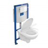 Villeroy & Boch O.novo Set predstenovej inštalácie ViConnect, klozetu a sedadla, DirectFlush, SoftClosing, a tlačidla E200, biela 5660D301