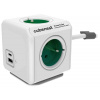 Cubenest Powercube Extended USB PD 20W, A+C, 4× zásuvka, 1,5m, bílá/zelená, dětská pojistka, uzemnění, dok, 10A/ PC420GN