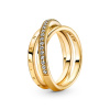 PANDORA prsten Překřížené tři pavé kroužky 58 169057C01-58