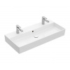 Villeroy & Boch Memento 2.0 Dvojumývadlo nábytkové 100x47 cm, s prepadom, 2 otvory na batériu, alpská biela 4A221L01