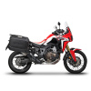 Kompletná sada bočných čiernych hliníkových kufrov SHAD TERRA BLACK 36L/47L, vrátane montážnej sady SHAD HONDA CRF 1000 Africa Twin
