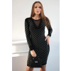 Legínovo Pletené šaty s ozdobným vzorom z čiernych kryštálikov. Farba: Čierna, Veľkosť: UNI