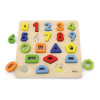 Viga Drevené vkladacie puzzle Čísla a tvary 3x3x2 plnofarebný motív