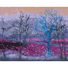 ZUTY Maľovanie podľa čísel RANNÝ SNIEŽIK PADAJÚCI NA STROMY V LESE Rámovanie vypnuté plátno na rám Rozmer 80x100 cm