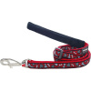 Nylonové vodítko Red dingo červené s kostičkami, šírka: 20 mm