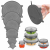 Univerzálne silikónové pokrievky na potraviny, vzduchotesné, 6 kusov rôznych veľkostí