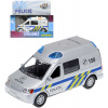 Dětské zboží Auto policie 13cm kovové zpětný chod dodávka na baterie Světlo Zvuk v krabičce