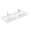 Villeroy & Boch Avento - Dvojité umývadlo 1200x470 mm, s prepadom, alpská biela CeramicPlus 4A23CKR1
