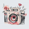Vymalujsisam.sk Maľovanie podľa čísiel - Kvetinový fotoaparát 2 Veľkosť: 50x50cm, Rám: Bez rámu, iba zrolované plátno