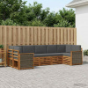 Rohová sofa sada s polštářem 6 pcs Přirozená a Anthracitová 3384798