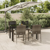 VidaXL 5-dielna súprava záhradného nábytku s poduškami, čierno-sivý PE ratan