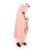 COZY NOXXIEZ - BL816 Plameniak - hrejivá deka s kapucňou so zvieratkom a labkovými vreckami