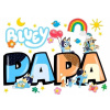 CUKROVÁ TLAČ jedlý obrázok na tortu Cukrová hmota Bluey Blu Bingo Dad #8