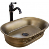 REA Wilma Rustic keramické oválne umývadlo na dosku 55x38 cm brúsená Meď U3305 REA-U3305