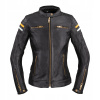 Dámska kožená moto bunda W-TEC Stripe Lady (Veľkosť: XS, Farba: čierna)