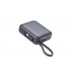 Swissten powerbanka 10000 mAh, 22.5W, USB-C + Lightning káble, čierna