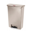 Zberná nádoba z polyethylénu (PE), nožný pedál na dlhej strane, objem 90 litrov, béžová