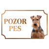 Welsh Teriér - Kovová tabuľka POZOR PES