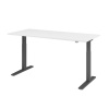 Výškovo nastaviteľný písací stôl, elektrický, s tlačidlom, C-noha, 1800 x 800 mm, biely/grafit