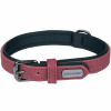 Flamingo Collar Delu Red - červený obojok pre psa, podšitý, vyrobený z ekokože a neoprénu - XL