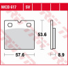 TRW LUCAS MCB617SV TRW ZF BRZDOVÉ DOŠTIČKY KH171 SINTER STREET BMW R65 '89-'93, K75 S/RT '89-'96, R80 /RT '89-'95, K100 /RT/RS/L