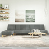 zahrada-XL Pohovka v tvare L tmavosivá 255x140x70 cm látka 3157236