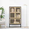 vidaXL Vysoká skrinka čierna 70x35x125 cm kompozitné drevo - Čierna - 175468-109699