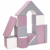 Penové kocky-obria stavebnica 11 ks white-grey-purple