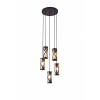 Rabalux 5340 závesný luster Oberon 5x40W | E14 | IP20 - kávová, jantárové sklo