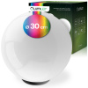 LED ATRIS Solárne záhradné svietidlo poháňané nadzemnou bielou guľou 30 cm RGB LUMILED