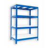 Kovový regál Biedrax 60 x 120 x 120 cm, modrý - 4 police biele lamino 12mm