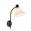 Markslöjd Nástenné svietidlo Mira, čierna/biela, železo/látka, šírka 22 cm - 108752