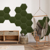 Zamatový čalúnený panel - Šesťuholník - 35x40cm Farba: Khakizelená