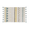 Lorena Canals prateľný koberec Azteca Natural Vintage Blue Rozmery: 140 x 200 cm