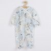 Dojčenský bavlnený overal s bočným zapínaním New Baby Lovely modrý - 74 (6-9m)