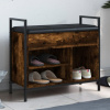 Lavička na topánky dymový dub 65,5x32x57,5 cm kompozitné drevo-ForU-835204