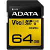 ADATA SDXC karta 64GB UHS-I U3 Class 10, Premier One (R: 290MB / W: 260MB) ASDX64GUII3CL10-C