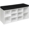 tectake 403174 skrinka na topánky so sedákom 103,5x48x30cm - čierna/biela