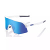 100% S3, okuliare - Matte White - HiPER Blue Multilayer Mirror Lens