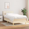 vidaXL Posteľný rám boxspring s matracom krémový 90x190 cm látka - Krémová - 8557-150329