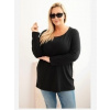 Kesi Dámska blúzka Plus Size s lodičkovým výstrihom čierna
