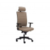 Alba Kancelárska stolička GAME VIP celočalúnená , T-synchro, PDH 3D prešívaný, podrúčky P51, Lucky 1021 béžová